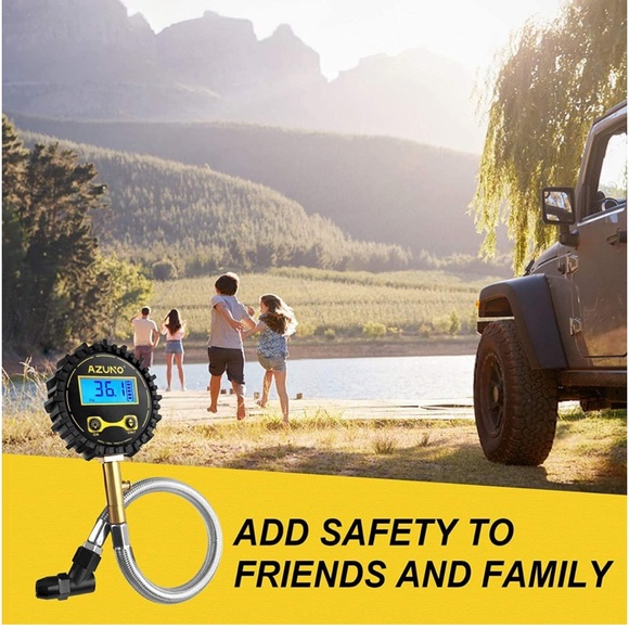 Digital Tire🛞Pressure Gauge w 12''Steel Hose -150 PSI- for Car🚗 &  Bike🚲 - Picture 8 of 8